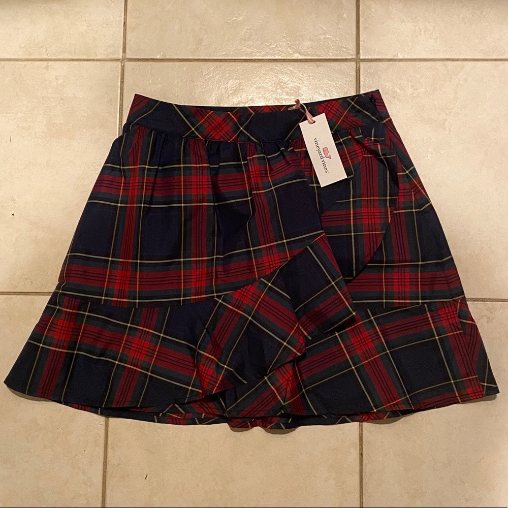 vineyard vines red plaid skirt